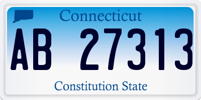 CT license plate AB27313