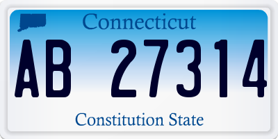 CT license plate AB27314