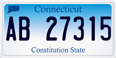 CT license plate AB27315