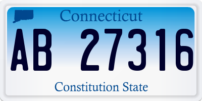 CT license plate AB27316