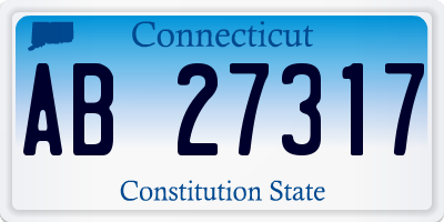 CT license plate AB27317