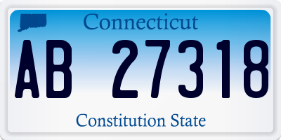 CT license plate AB27318