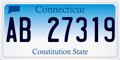 CT license plate AB27319