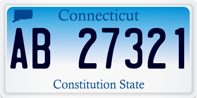 CT license plate AB27321