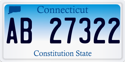 CT license plate AB27322