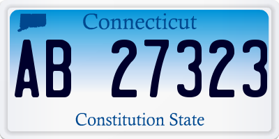 CT license plate AB27323