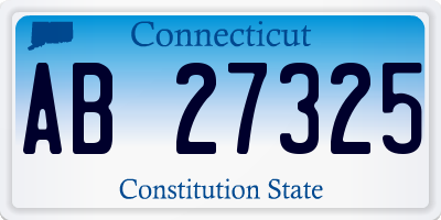 CT license plate AB27325