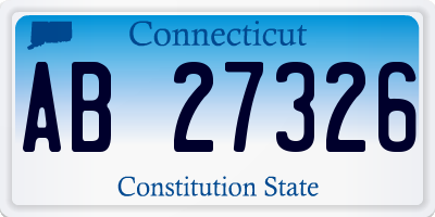 CT license plate AB27326