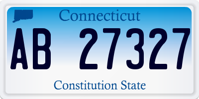 CT license plate AB27327