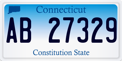 CT license plate AB27329