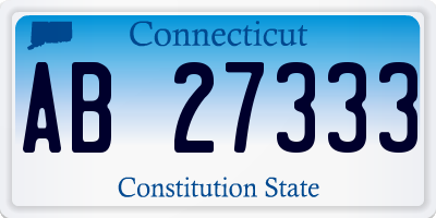 CT license plate AB27333