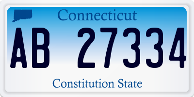 CT license plate AB27334