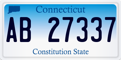 CT license plate AB27337