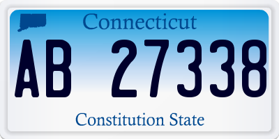 CT license plate AB27338