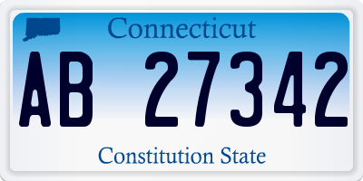 CT license plate AB27342