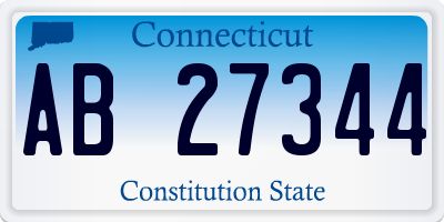 CT license plate AB27344