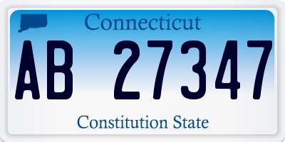 CT license plate AB27347