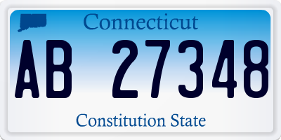 CT license plate AB27348