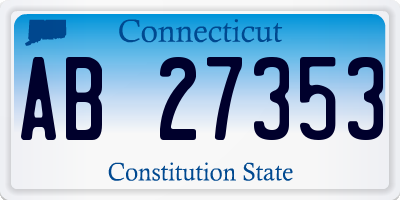 CT license plate AB27353