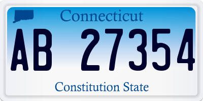 CT license plate AB27354