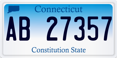 CT license plate AB27357