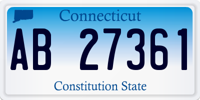 CT license plate AB27361