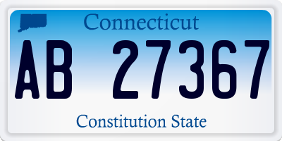 CT license plate AB27367