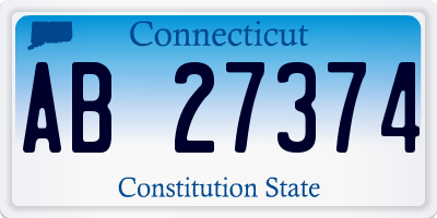 CT license plate AB27374