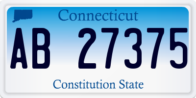 CT license plate AB27375