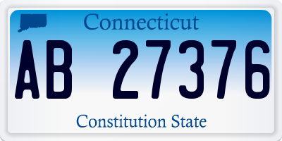 CT license plate AB27376