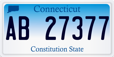 CT license plate AB27377