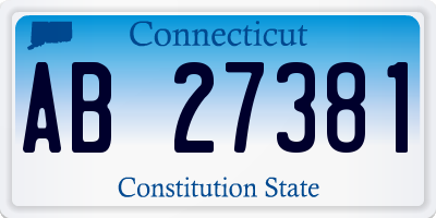 CT license plate AB27381