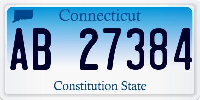 CT license plate AB27384