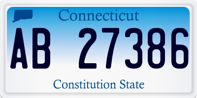 CT license plate AB27386