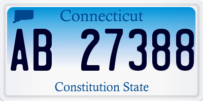 CT license plate AB27388