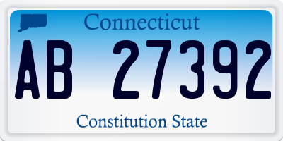 CT license plate AB27392