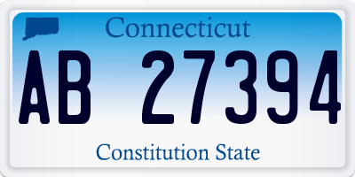 CT license plate AB27394