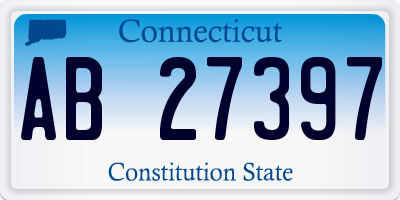 CT license plate AB27397