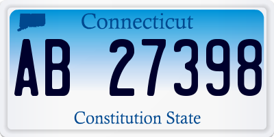 CT license plate AB27398