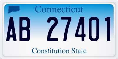 CT license plate AB27401