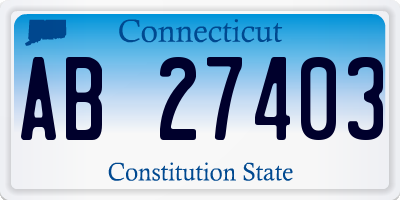 CT license plate AB27403