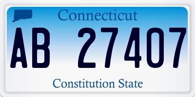 CT license plate AB27407