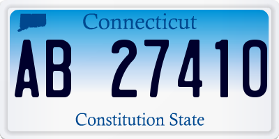 CT license plate AB27410