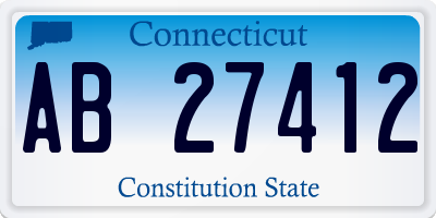 CT license plate AB27412