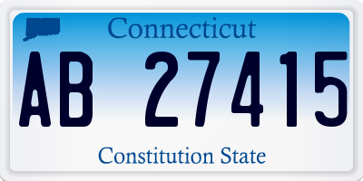 CT license plate AB27415