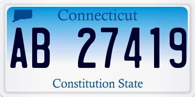 CT license plate AB27419