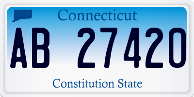 CT license plate AB27420