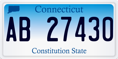 CT license plate AB27430