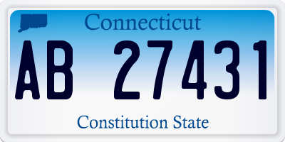 CT license plate AB27431