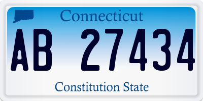 CT license plate AB27434